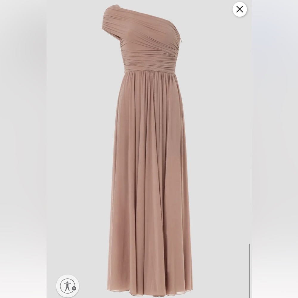 Ronny Kobo Collection One-Shoulder Taupe Maxi Dress - Picture 5 of 5
